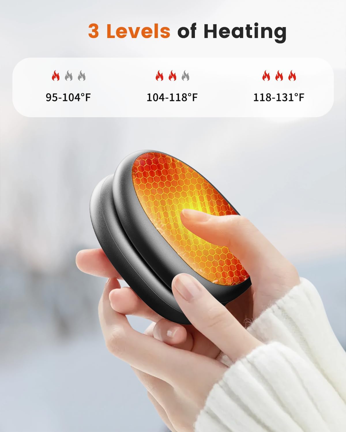 Hand Warmers Rechargeable 2 Pack, AI Temperature Control Electric Handwarmers, Stone Shape Portable Pocket Heater, Great Gift for Christmas Hunting, Golf