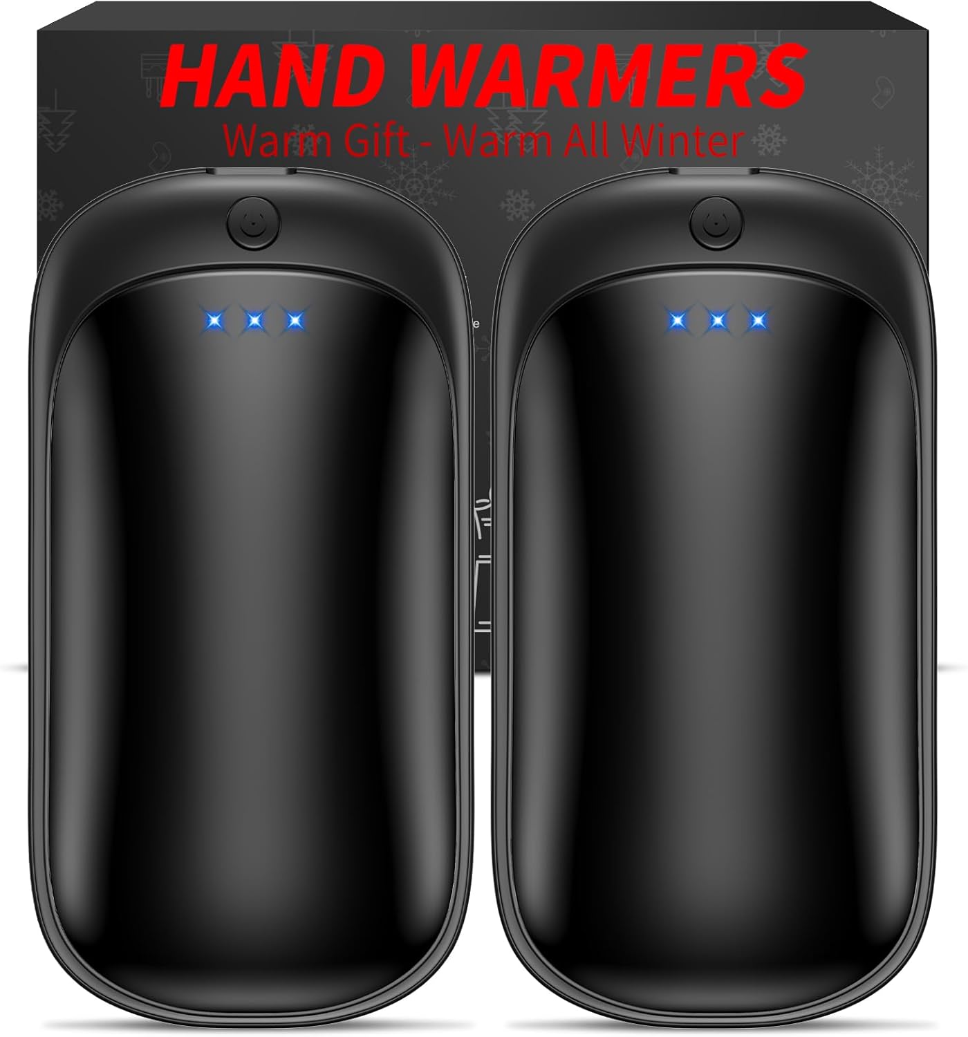 2 Pack Hand Warmers Rechargeable, Portable Electric Hand Warmers Reusable, USB 2 in 1 Handwarmers, Outdoor/Indoor/Warm Gifts for Men Women Kids
