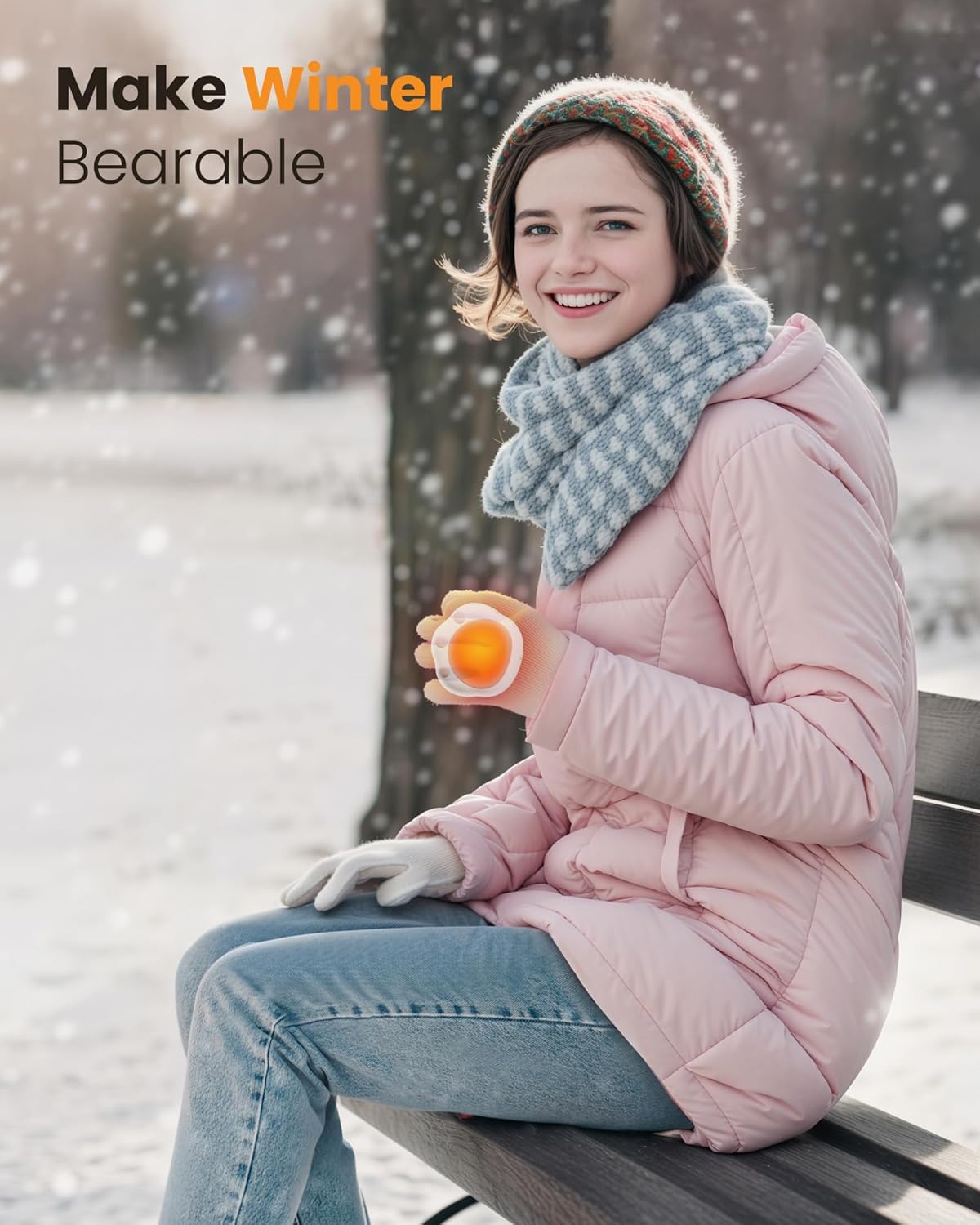 Hand Warmers Rechargeable, 2 Pack Cute Cat Paw Design 3 Levels Magnetic Electric Pocket Heater, Reusable Portable Hot Hands Stocking Stuffers Gifts